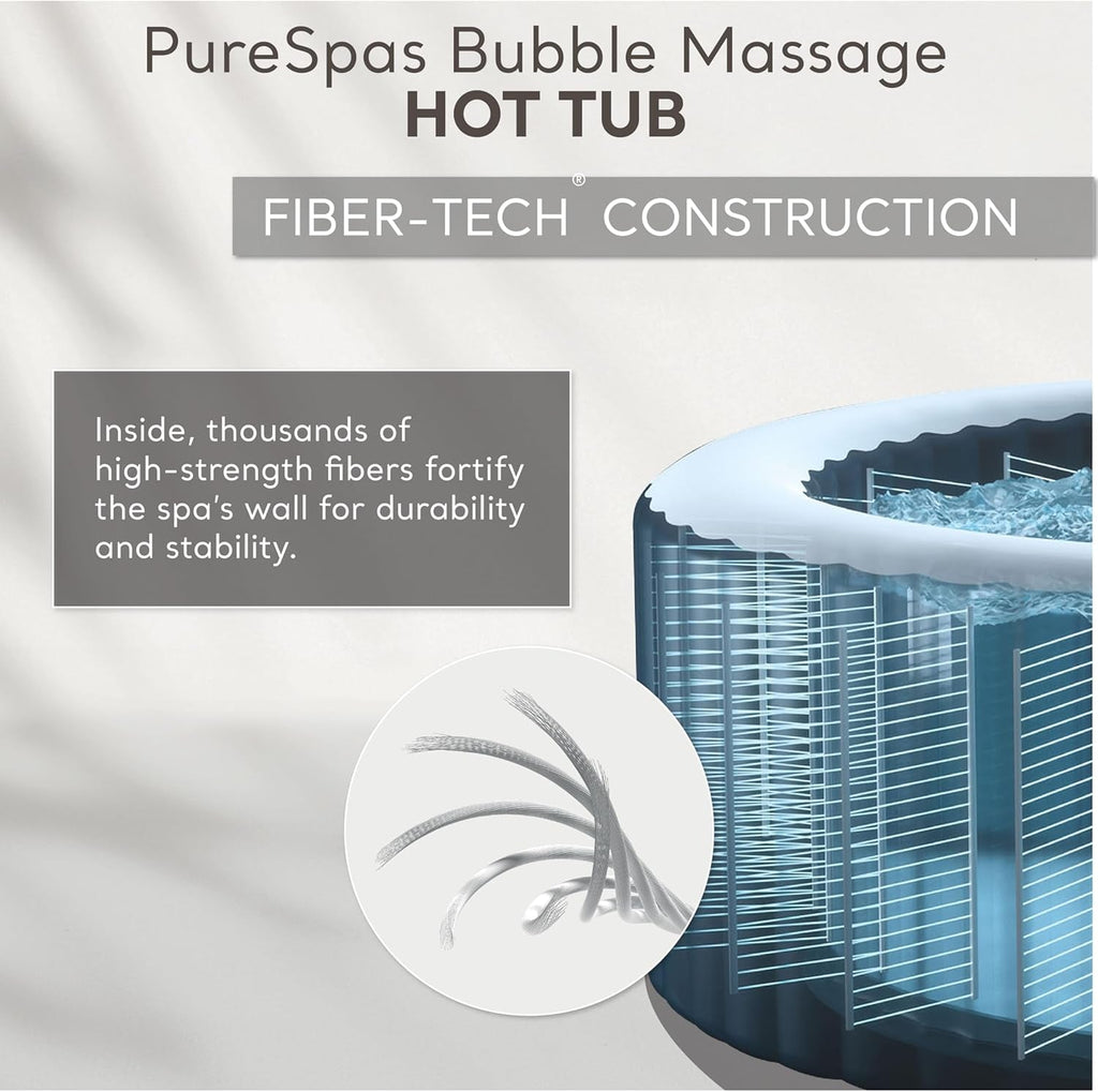 6 Person Inflatable Hot Tub With 140 Bubble Jets Spa