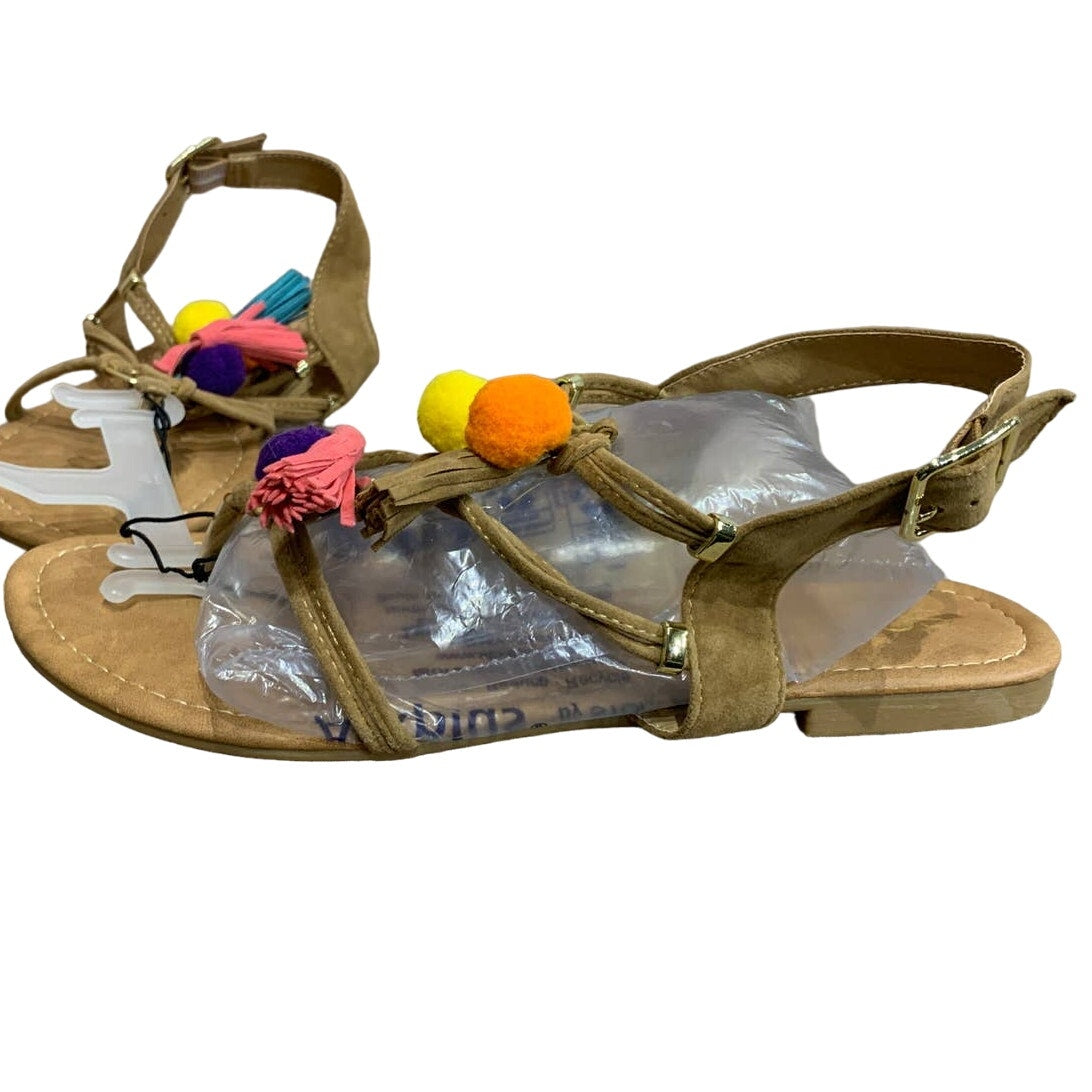 New Soho Girls US 10 Pom Pom Slingback Thong Flip Flop Sandal Shoes