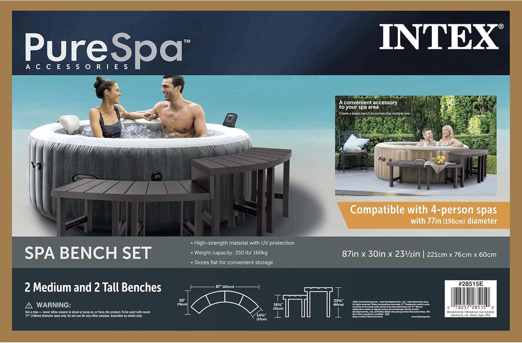 Two Medium Height PureSpa Benches For Four Person Spas Featuring