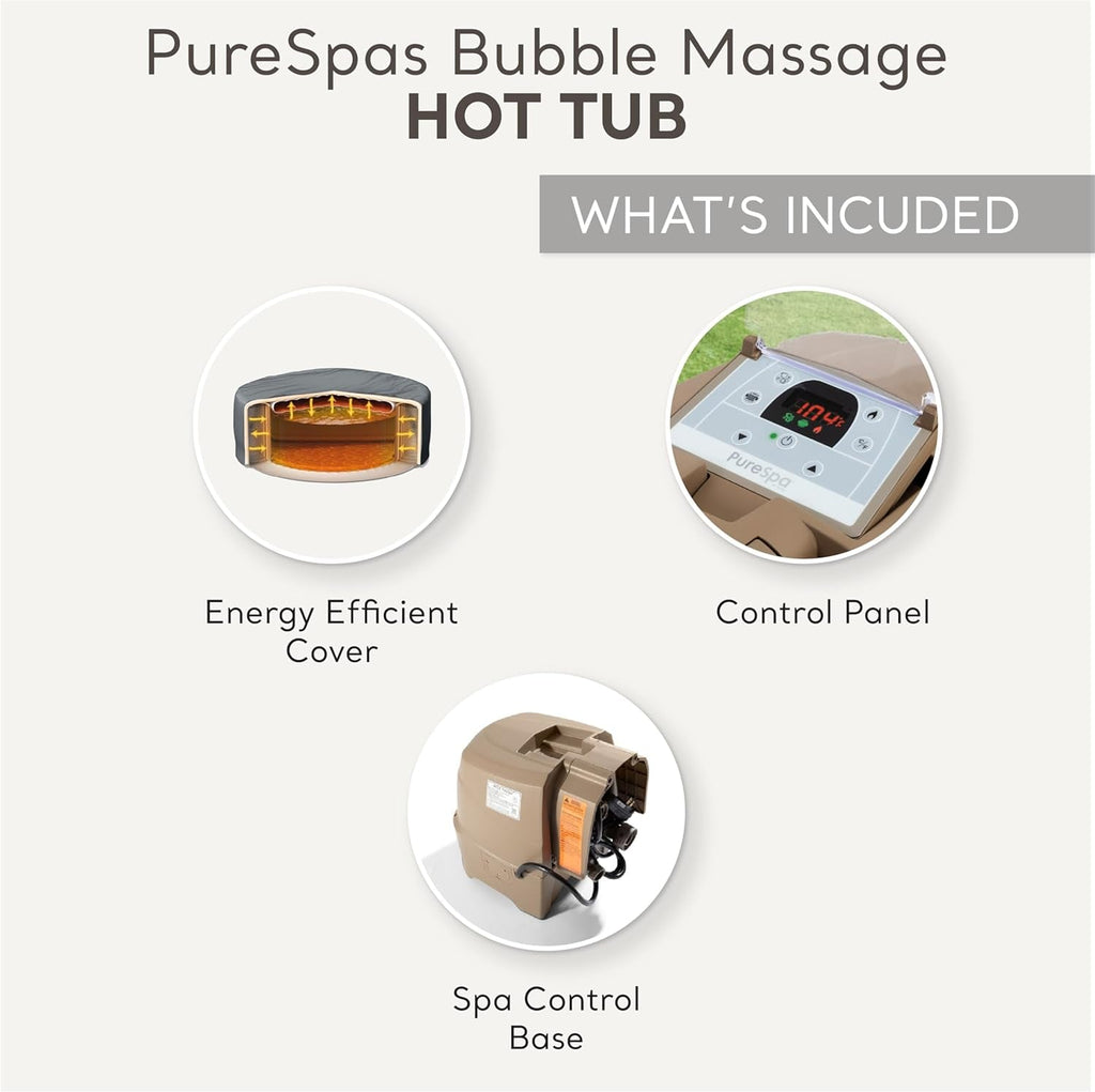 6 Person Inflatable Hot Tub With 140 Bubble Jets Spa