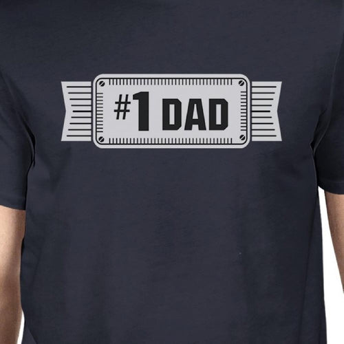 #1 Dad Mens Navy Vintage Style Graphic T-Shirt