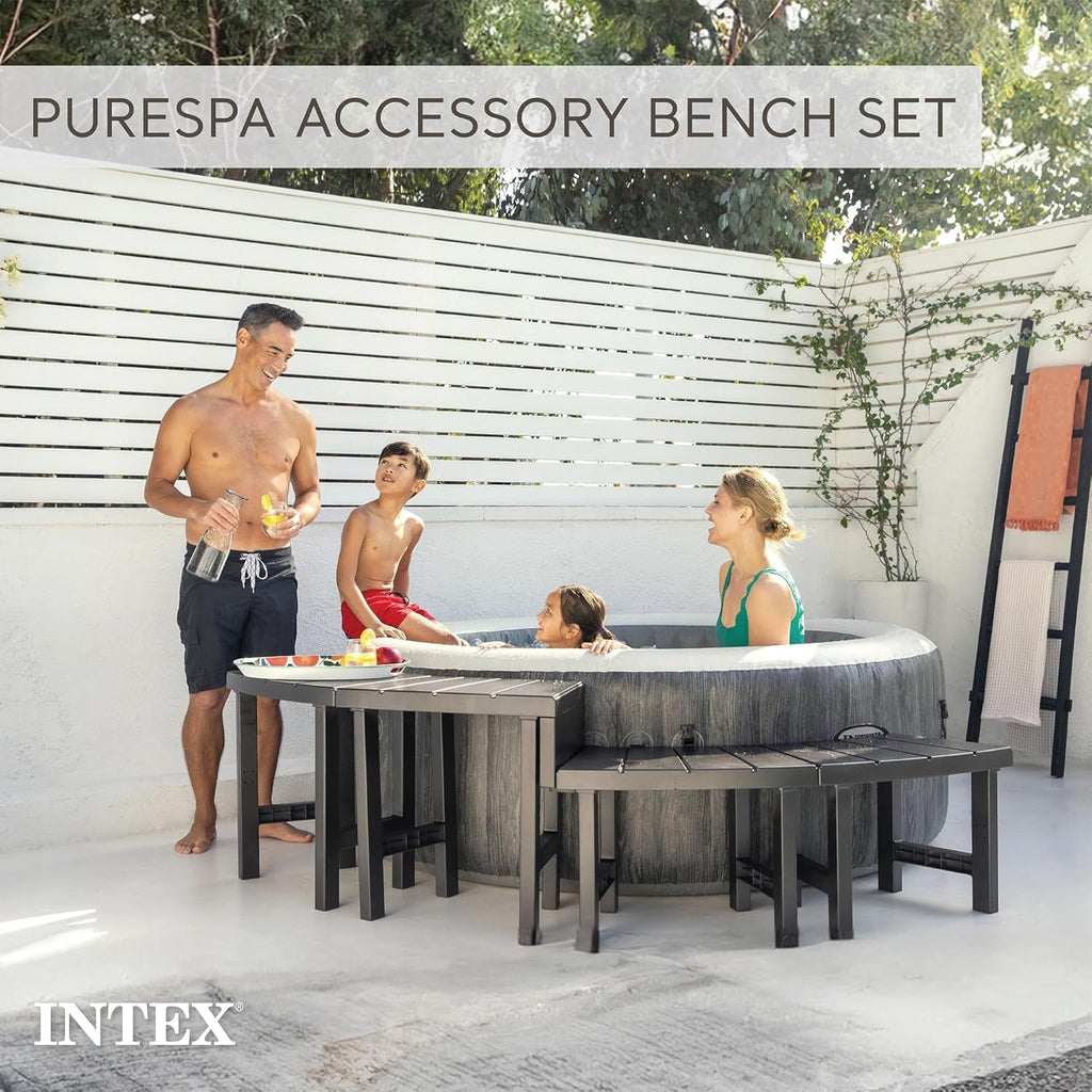 Two Medium Height PureSpa Benches For Four Person Spas Featuring