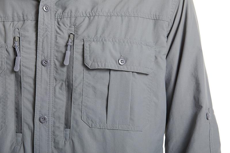 Summer Tactical Shirts Men's Mesh Breathable Long Sleeve Multi-Pockets